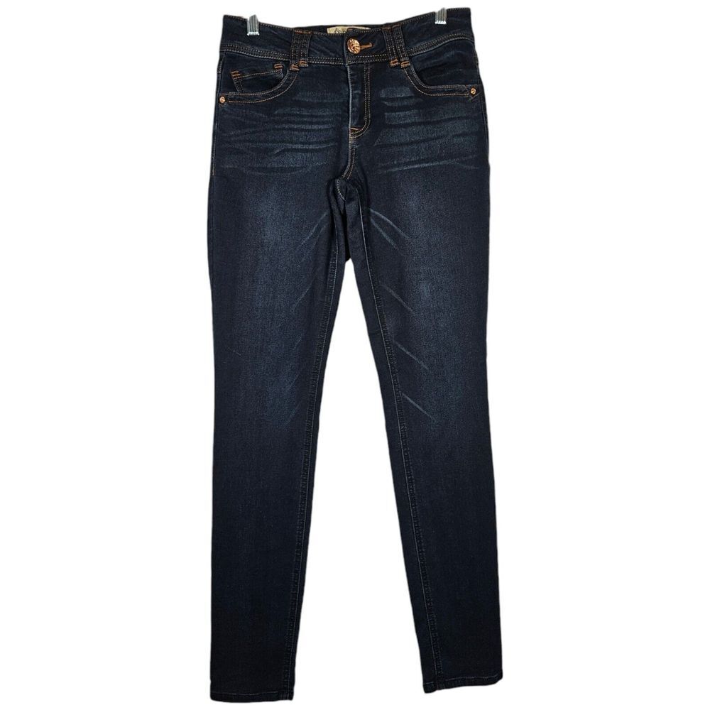 Democracy Women's Blue Skinny Jeans Jeggings Size 6 Dark Wash Zip Fly Stretch